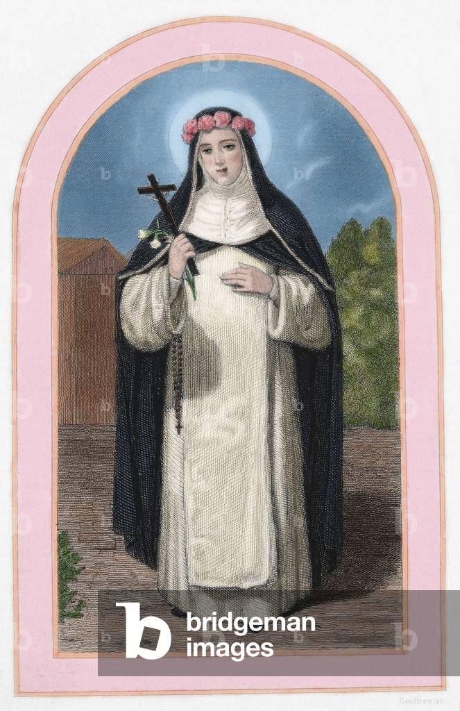 Bild von Gravur "Saint Rose of Lime (1586-1617) (farbige Gravur)"