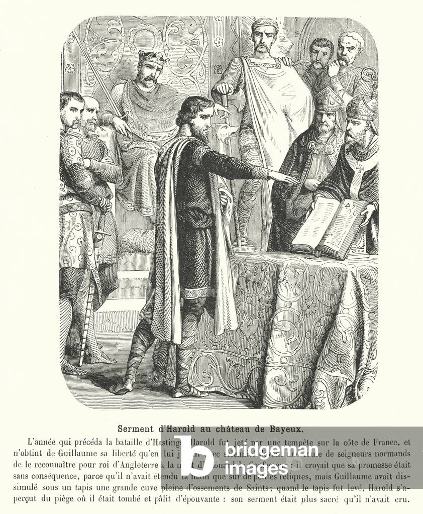Serment d'Harold au Chateau de Bayeux, um 1880 (Kupferstich)