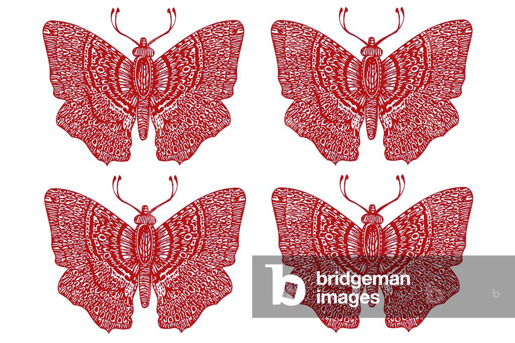 Four Red Butterflies by Victoria Watt