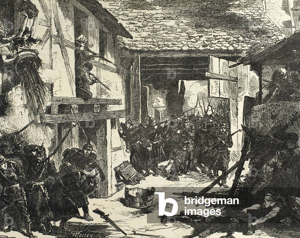Franco-Prussian War. 1870-1871. Battle of Wissembourg (1870), by F. Moller, 1871 (engraving)