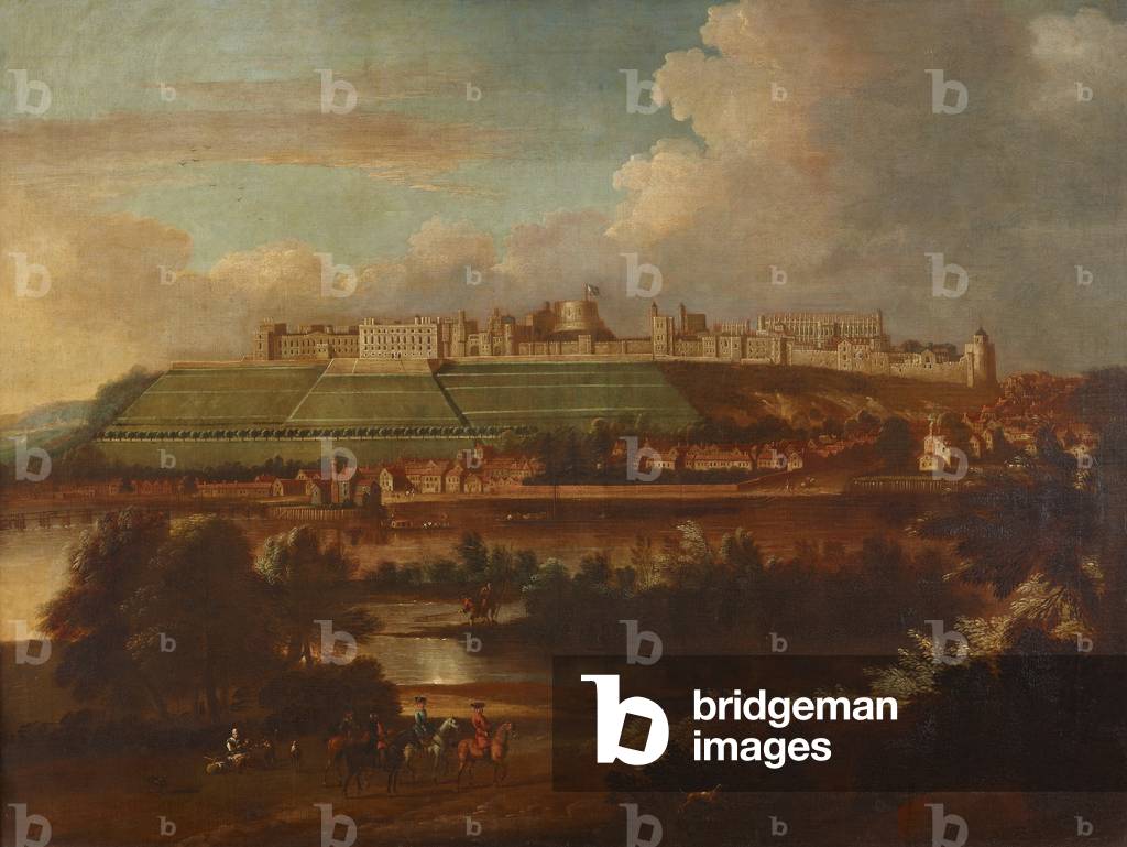 Bild von Gemälde "Blick auf Windsor Castle vom Fluss" von Hendrick Danckerts