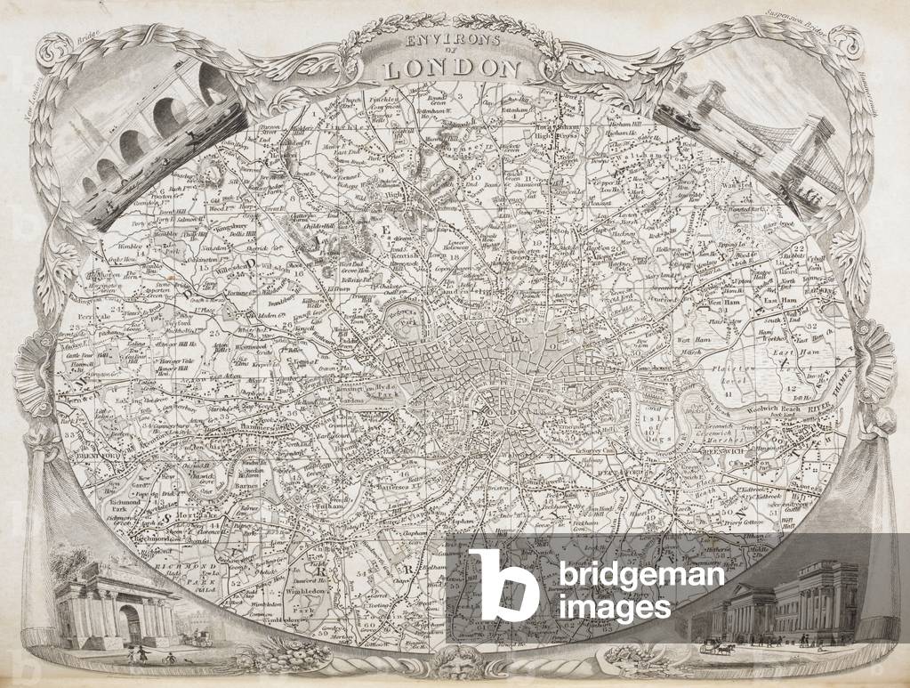 Eine Karte der Umgebung von London