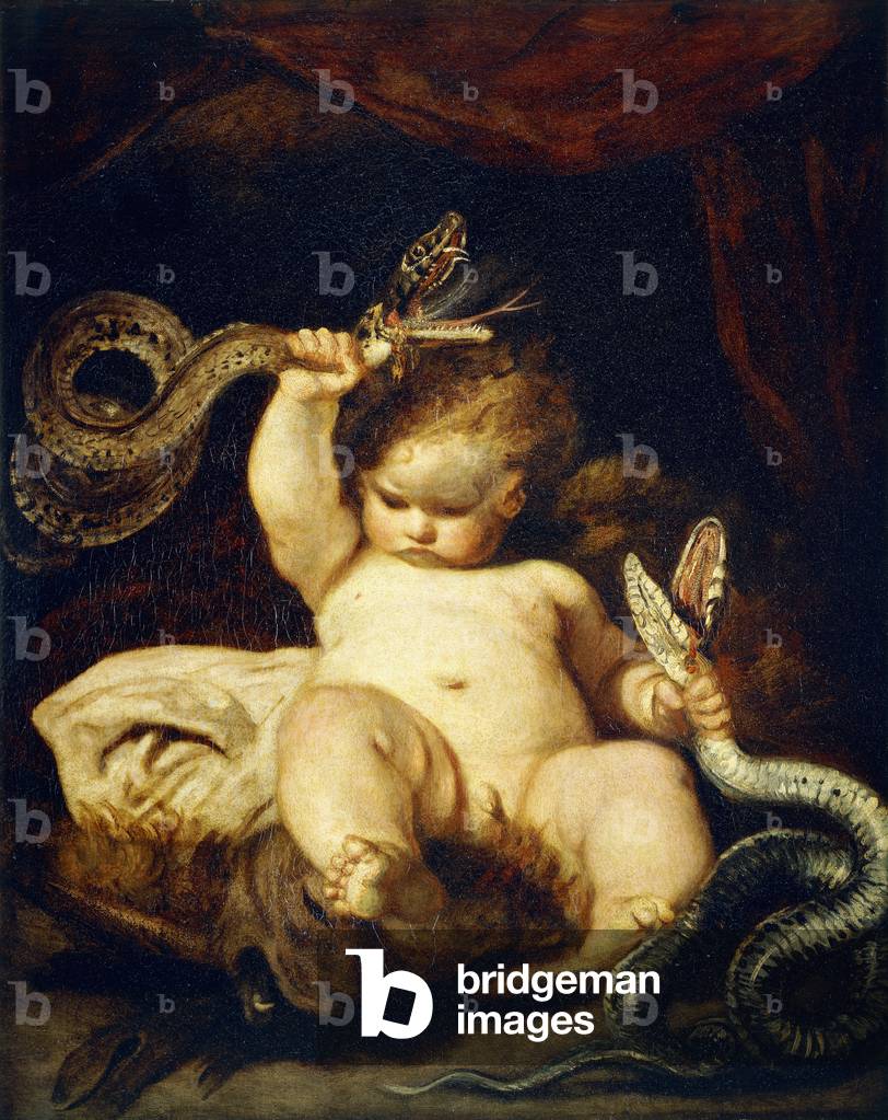 il bambino Ercole, (olio su tela)