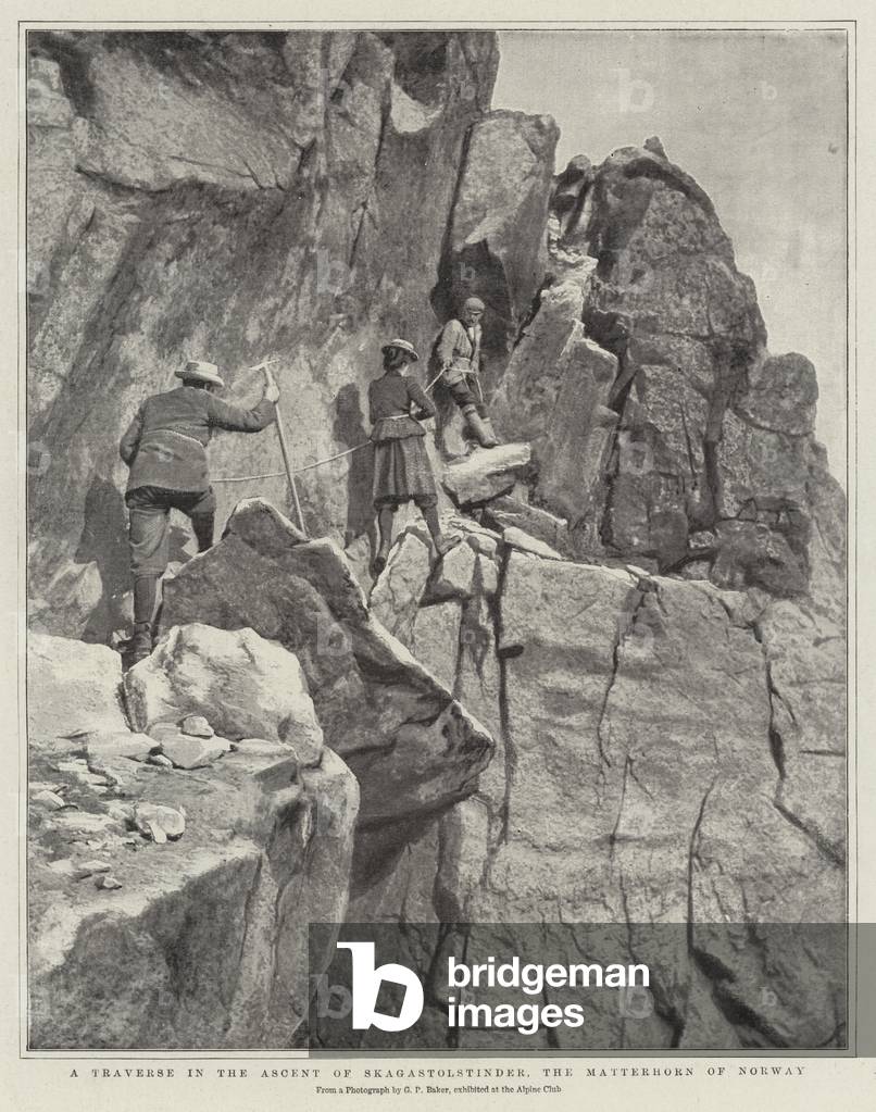 A Traverse in the Ascent of Skagastolstinder, the Matterhorn of Norway (litho)