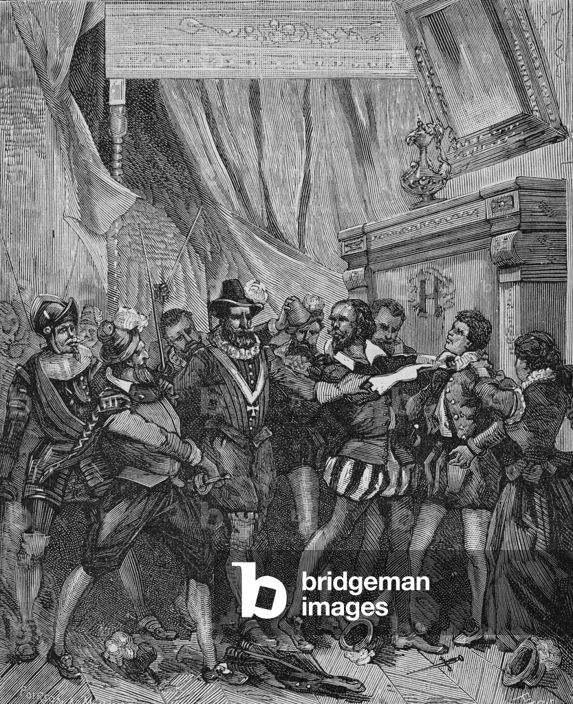Image of Engraving depicting Attempted assassination of Henri IV by Jean Chatel 1801