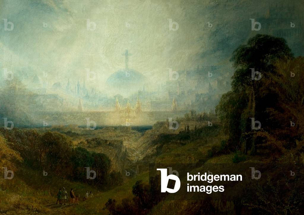 Pilgrims in Sight of the Celestial City, 1854 (oil on canvas)