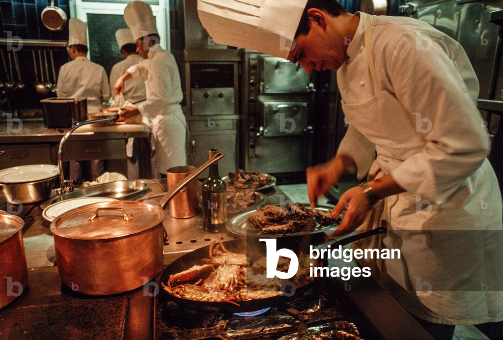 Image of Kitchen of the Alain Chapel restaurant. Three-star