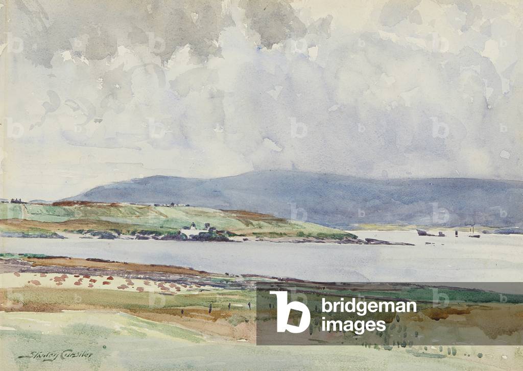 Hoy Sound et Graemsay (aquarelle) par Stanley Cursiter