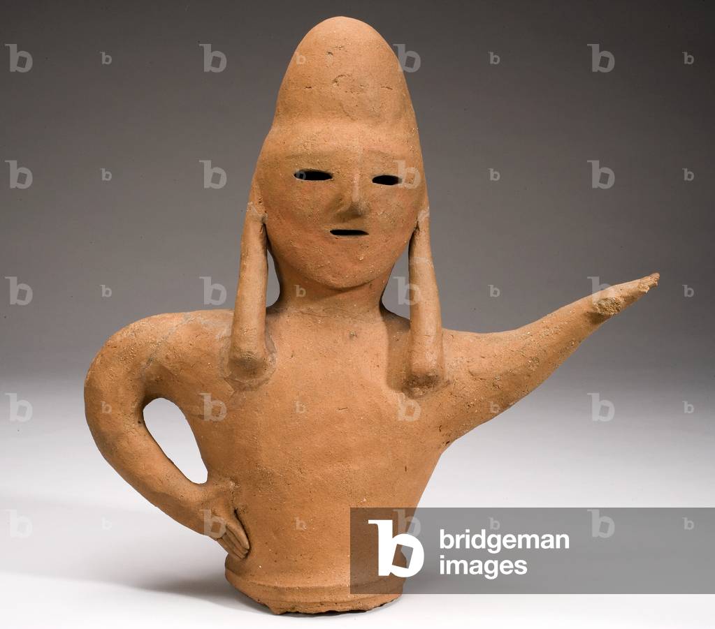 "Haniwa Grabfigur eines Soldaten", 300-710 von Japanese School, b/w