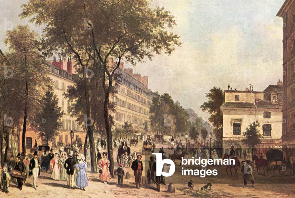 Les Grands Boulevards, in Paris in the 19th century (print)