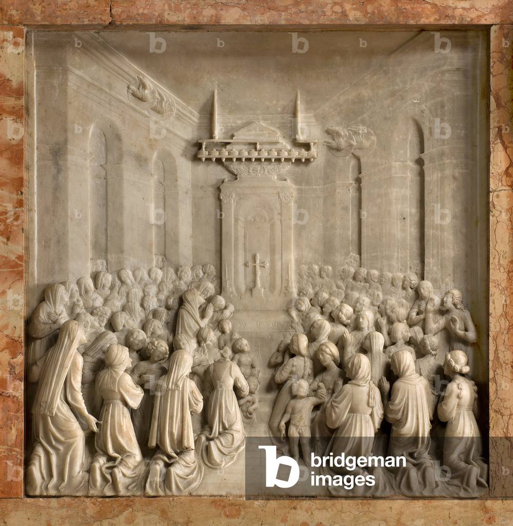 Cripta, Arca dei Santi Marcellino e Pietro esorcista, Benedetto Briosco 1506-08, Miracolo delle Colombe