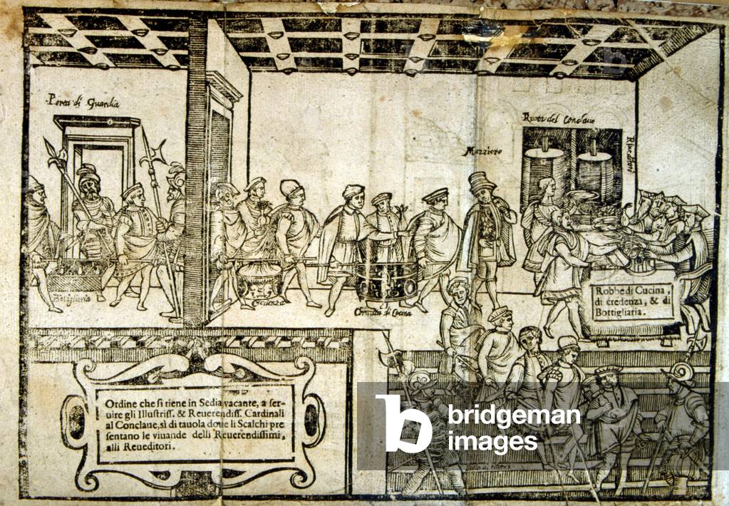 "Illustrazione xilografica di una festa rinascimentale a Venezia."