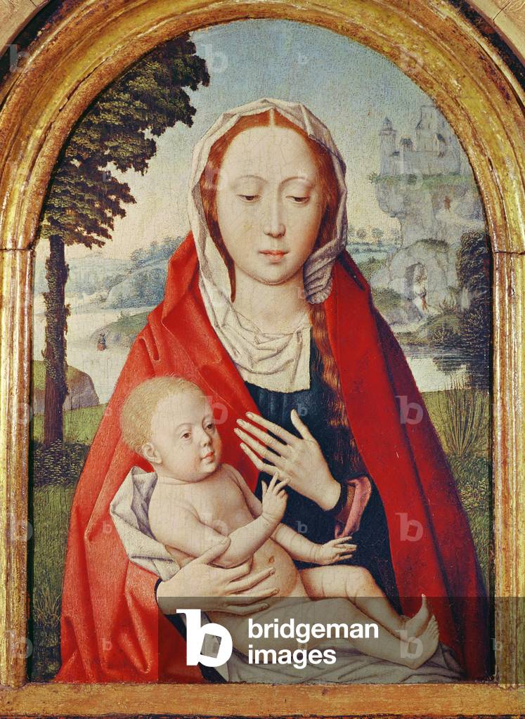 Die Jungfrau und Kind (Öl auf Tafel)