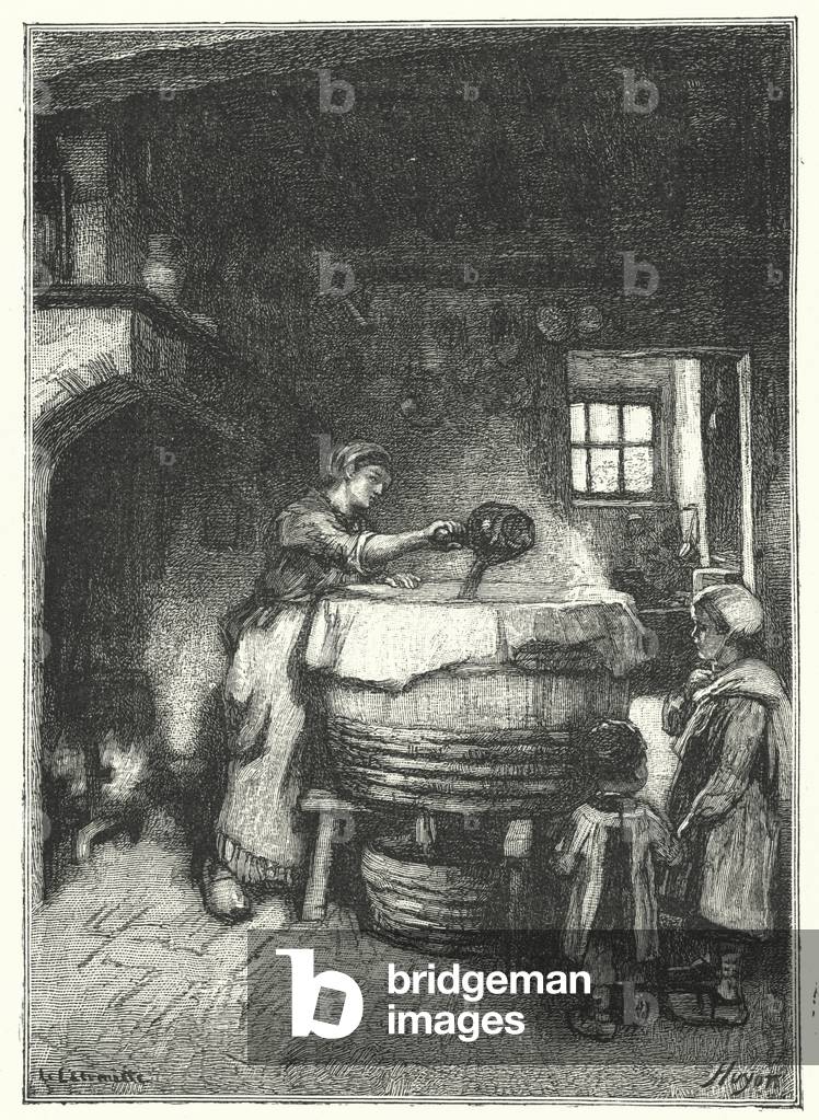 La Lessive (engraving) by French Artist