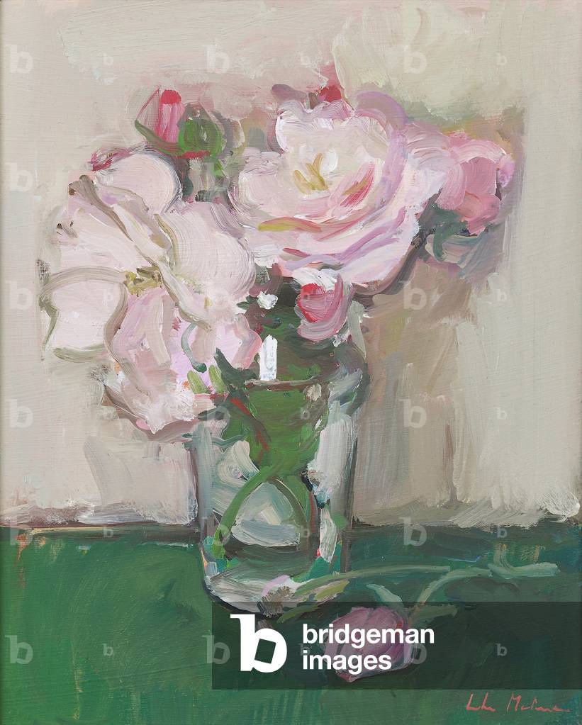 Roses in a glass I, 2017 (olio su tavola)