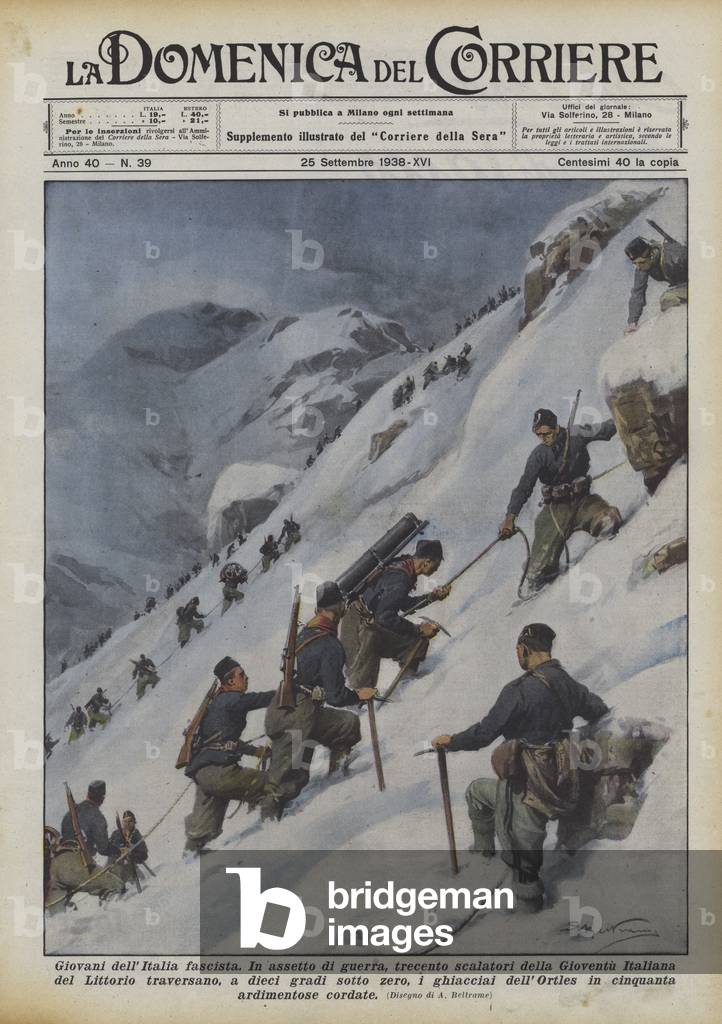 Junge Leute aus dem faschistischen Italien, 1938 (Farblitho)