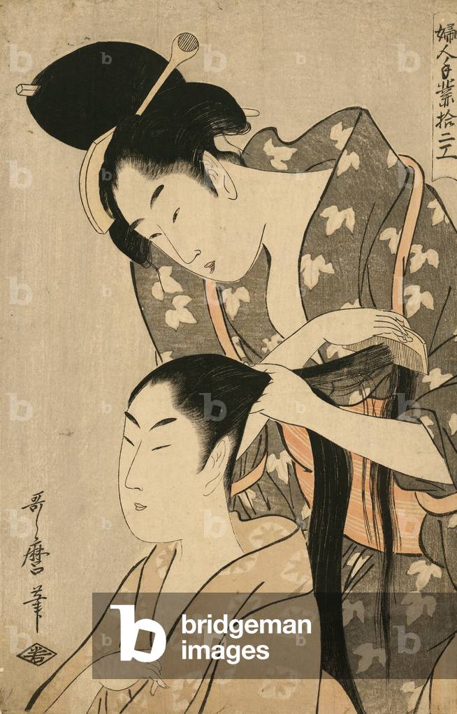 Frauen arbeitet als Friseur auf einer anderen Frau