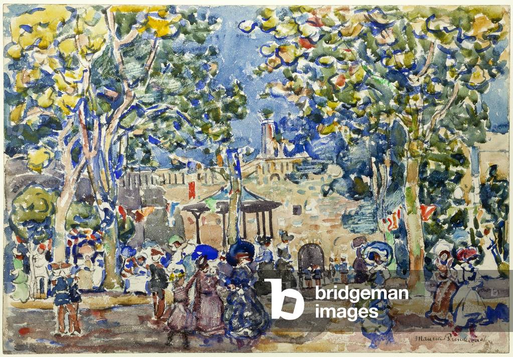 Image of Drawing depicting Band Concert 1912 by Maurice Brazil Prendergast