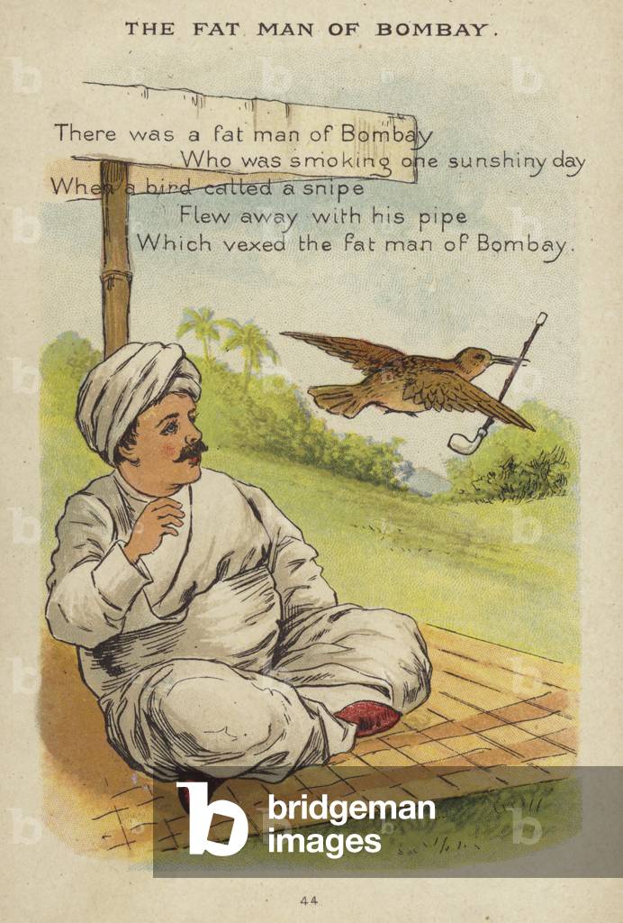Nursery rhyme: The Fat Man Of Bombay (chromolitho)