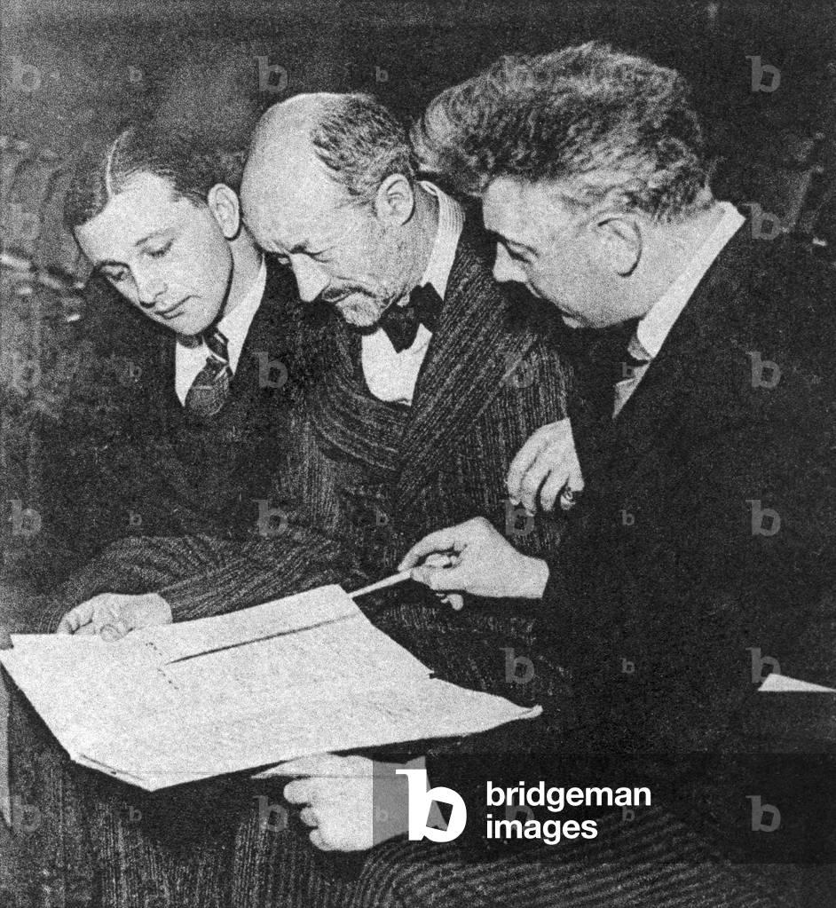 Image of Albert Roussel with Eduard Flipse and Marinus de Jong