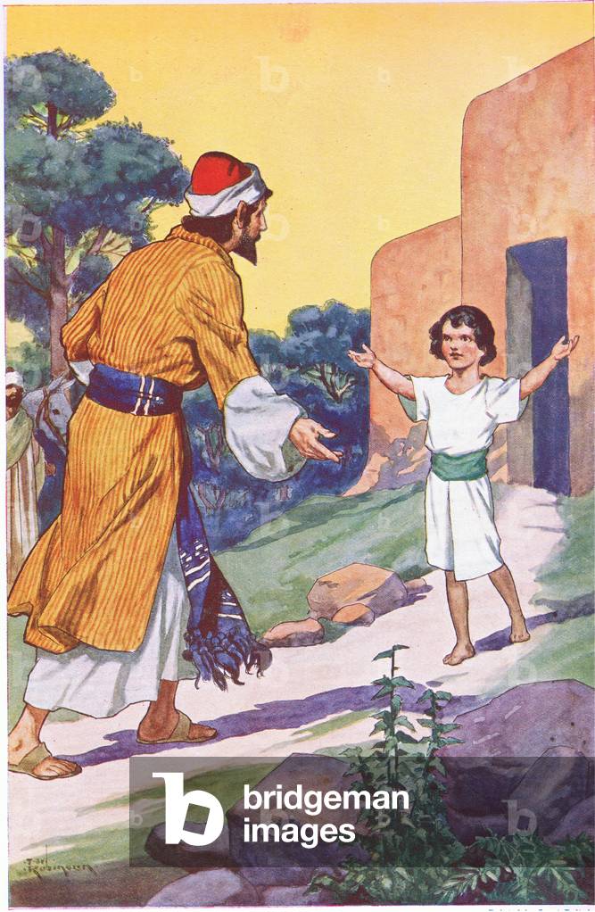 Image of Jesus heals the nobleman's son, illustration from 'Pictures ...