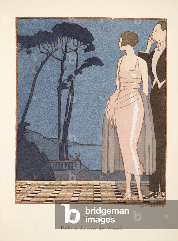 la douce nuit, da un collezione di moda piatti, 1920 pochoir stampa