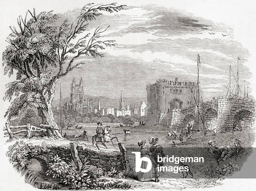 Vue de Gloucester, Gloucestershire, Angleterre, 18ème siècle, de la vieille Angleterre : A Pictorial Museum, p