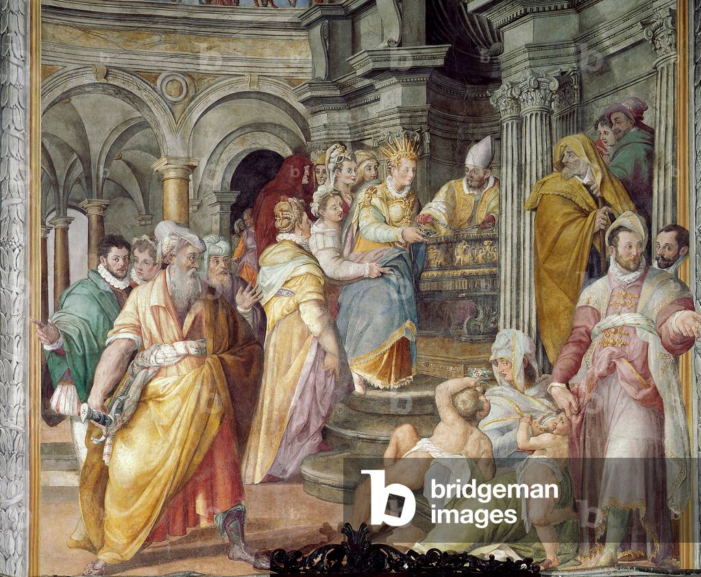 Renaissance - Bildhauerei: Licinia Eudoxia bietet dem Papst die Ketten des heiligen Petrus - San Pietro in Vin