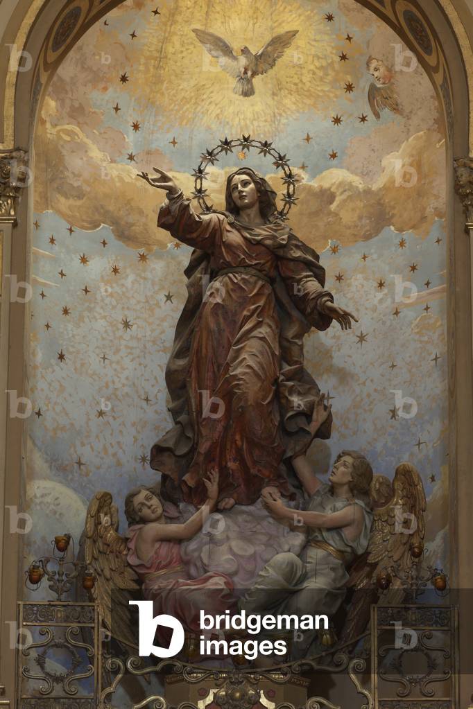 "Pfarrkirche Església de Santa Maria. Innenausstattung. Der Hochaltar. Detail. Barock."