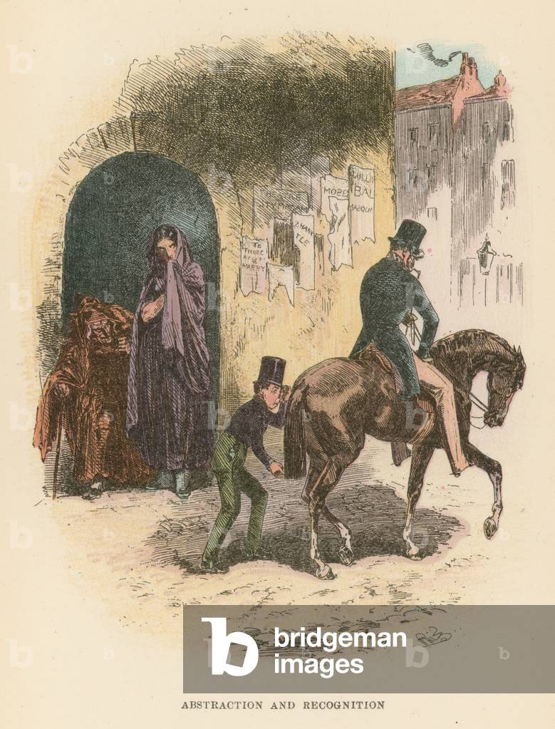 "Illustrazione per Dombey e Son (color lito)" di Hablot Knight Browne