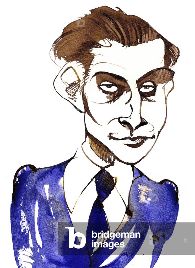 Sir Lennox Berkeley, compositore inglese (1903-89); caricatura