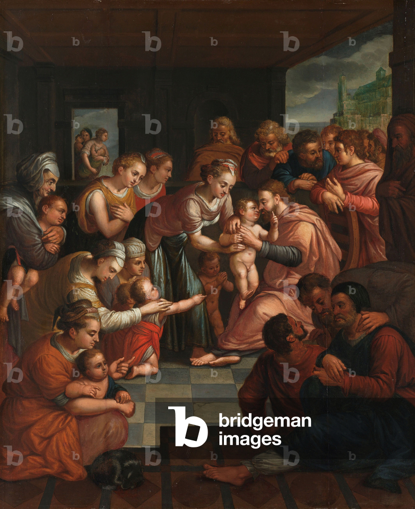 Immagine di Dipinto "Cristo benedice i bambini" 1570 di Anonymous