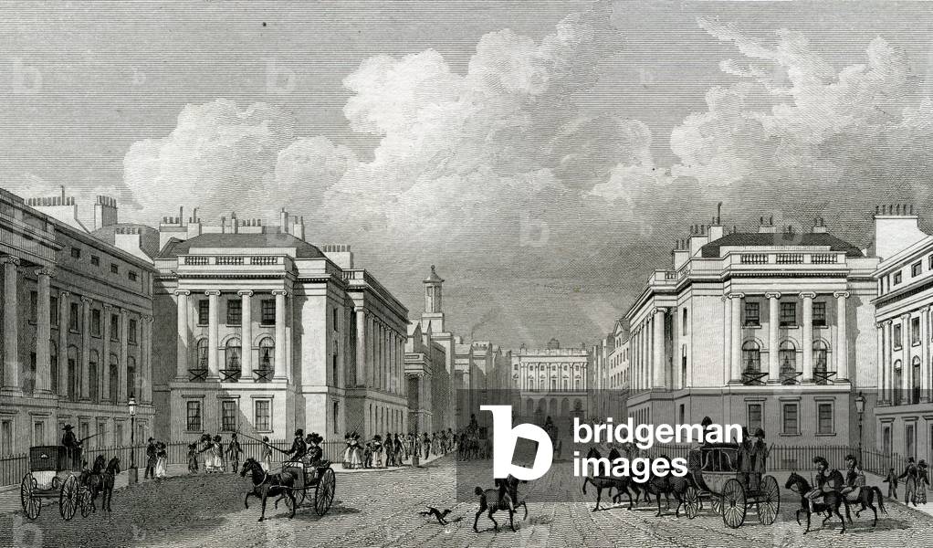 Waterloo Place e parte di Regent Street, pub.1828 (incisione)