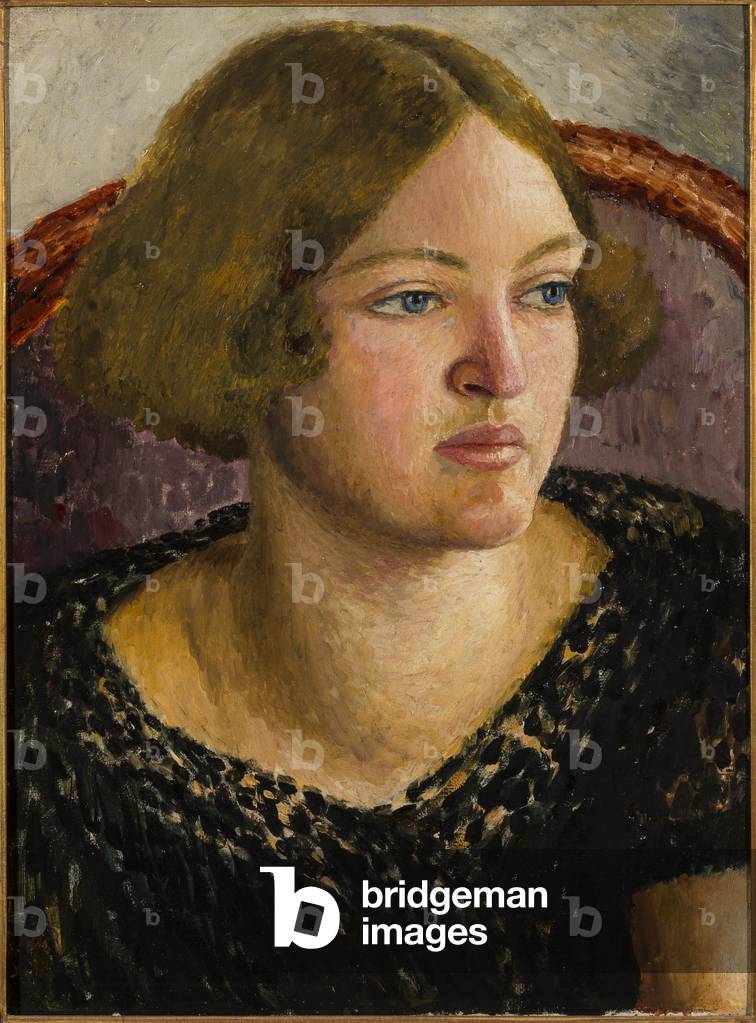 Image de Peinture représentant Portrait de Catherine Carrington 1926 par Dora Carrington, b/w