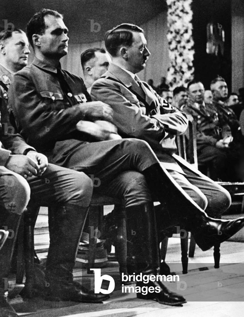 Adolf Hitler Rudolf Image of Adolf Hitler and Rudolf Hess, 1937 (b/w photo)