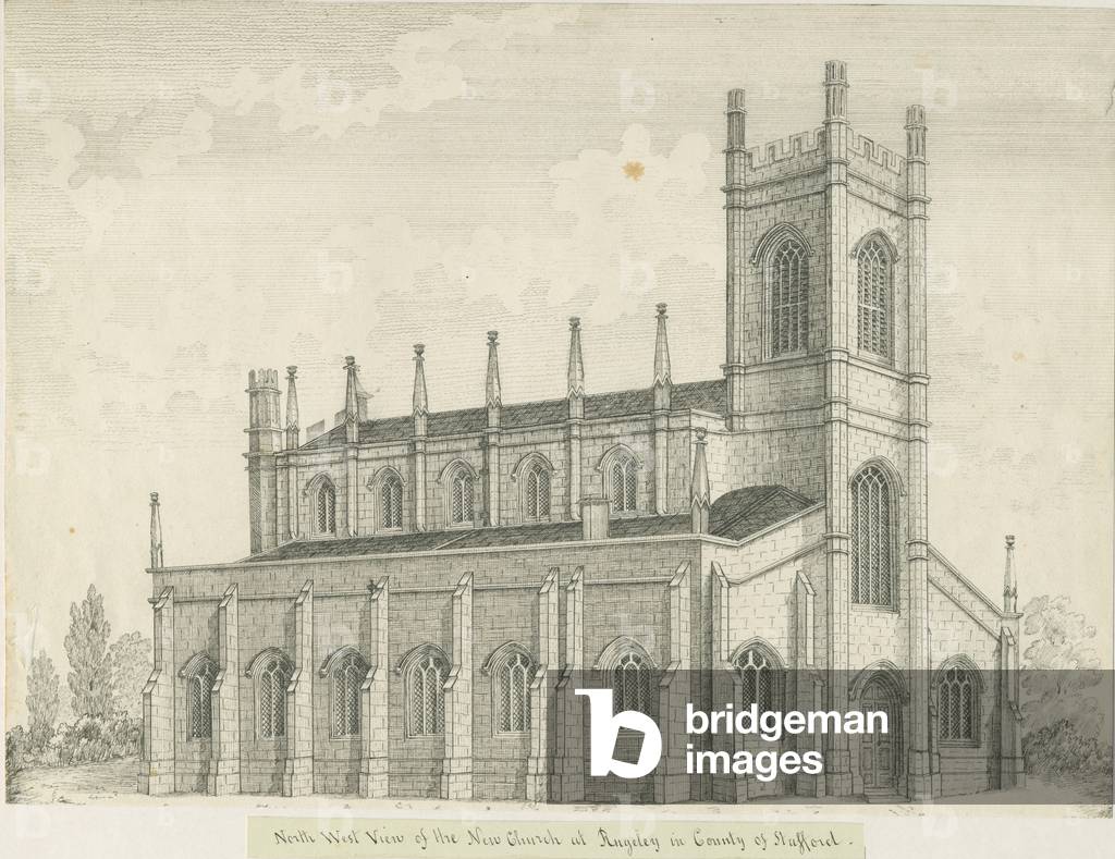 Immagine di Disegno "Rugeley Church (Nuovo): disegno a penna e inchiostro" di John Robert Fernyhough