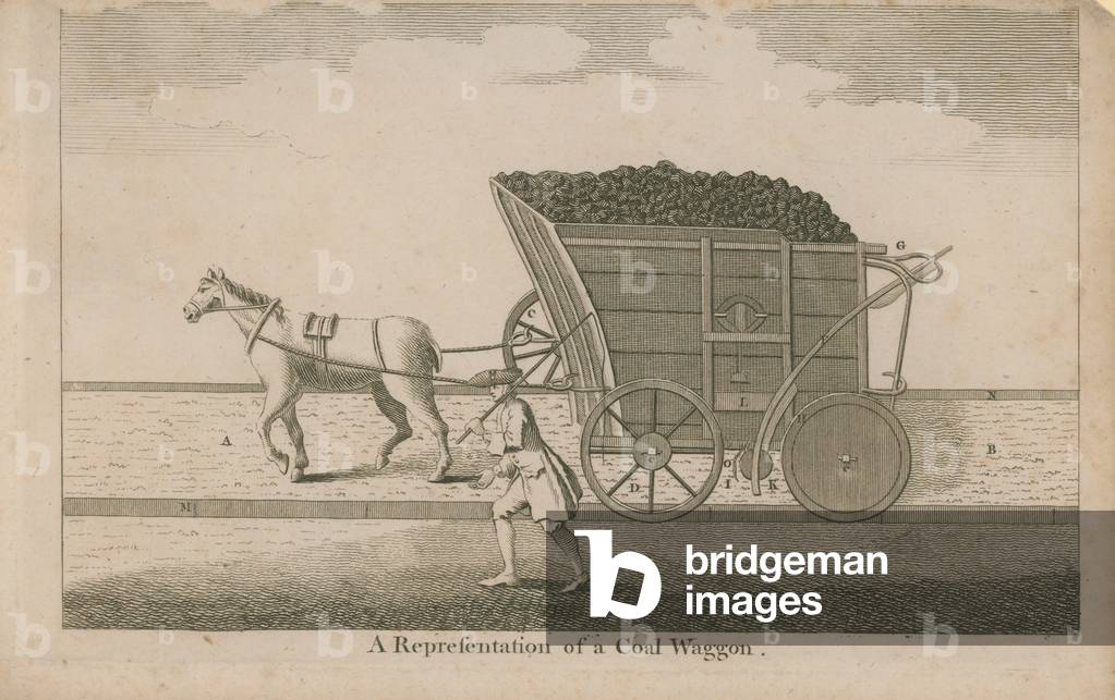 A representation of a coal waggon (engraving) by English Artist, b/w