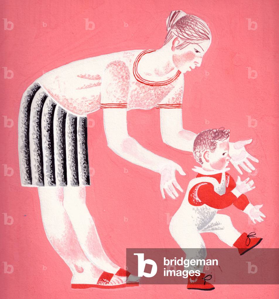 Illustration aus 'The First Stufen' von Silva Kaputikyan, 1972 (Gouache auf Papier)