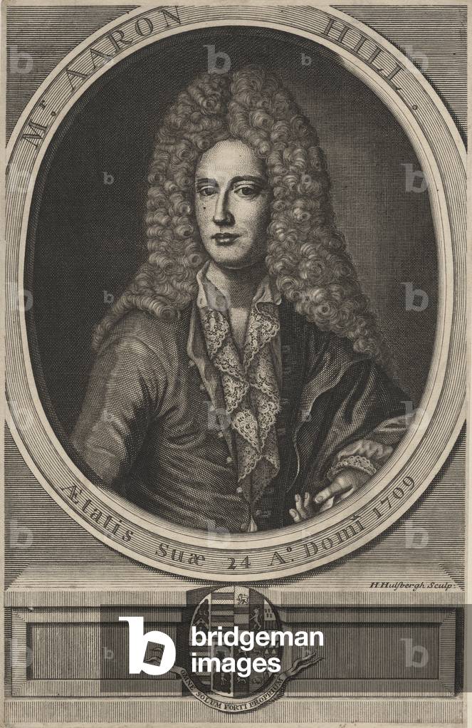 Image de Gravure représentant Aaron Hill, 1709 par Hendrick Hulsberg, b/w