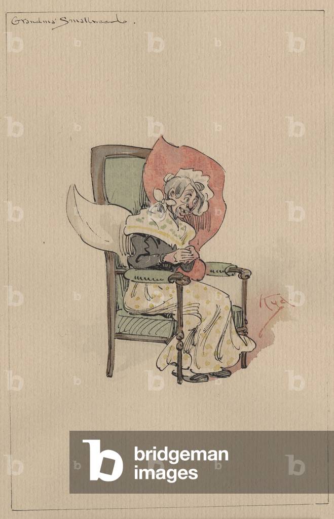 "Grandma Smallweed" von Joseph Clayton Clarke, b/w