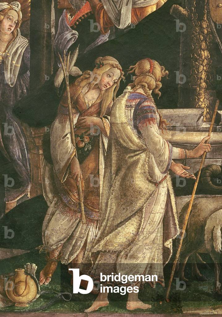 Detail aus Die Jugend des Moses, in der Sixtinischen Kapelle, 1481 (Fresko) (Detail von 428025)