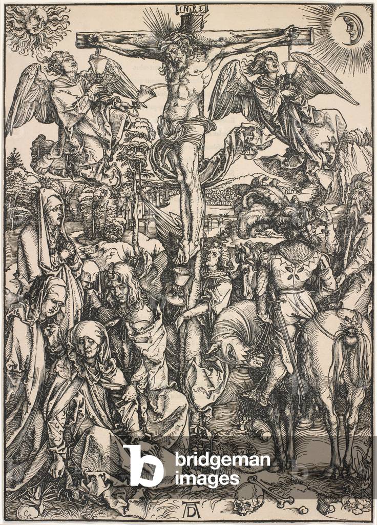 die kreuzigung, von dem groß leidenschaft, 1497-99 (holzschnitt)