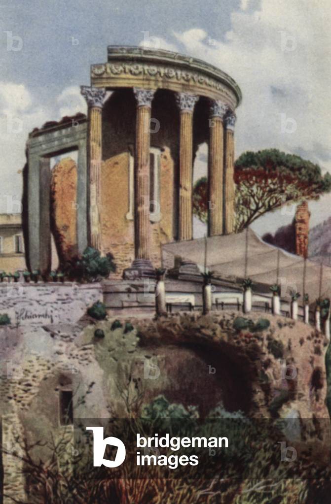 "Roma: Tempio della Sibilla (Farbe litho)" 1910 von Italian School