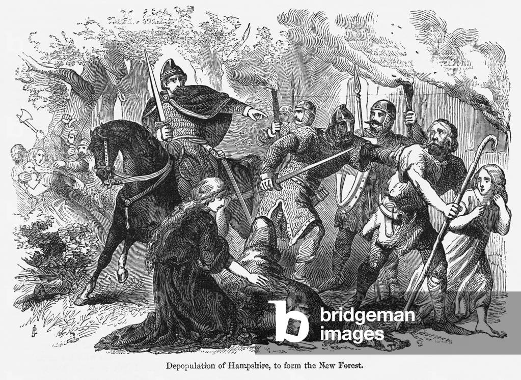 Entvölkerung von Hampshire, um den New Forest zu bilden, Illustration aus John Cassell Illustrated History of 