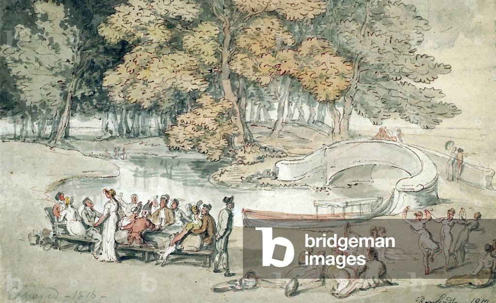 La giornata mondana, 1812 (acquerello su matita e penna e inchiostro con lavaggio su carta)