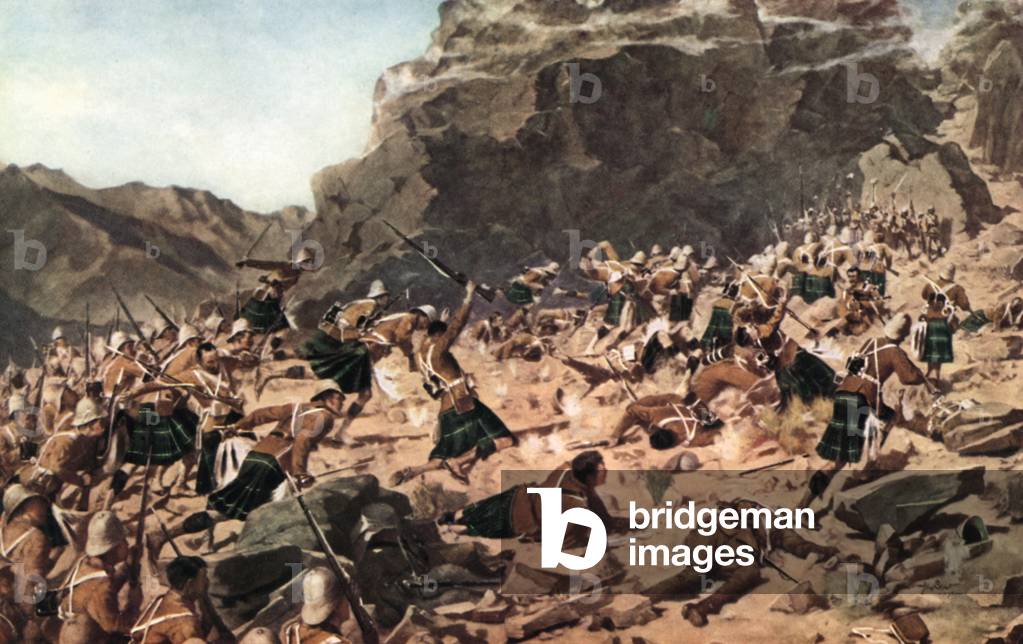 "Die Anklage der Gordon Highlanders in Dargai (Farbe litho)" von Allan Stewart