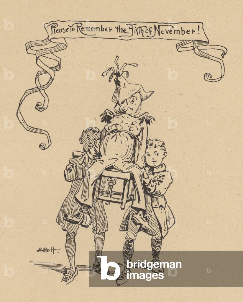 Immagine di Stampa "si prega di ricordare il quinto di novembre (lito)" di Evelyn Stuart Hardy, b/w