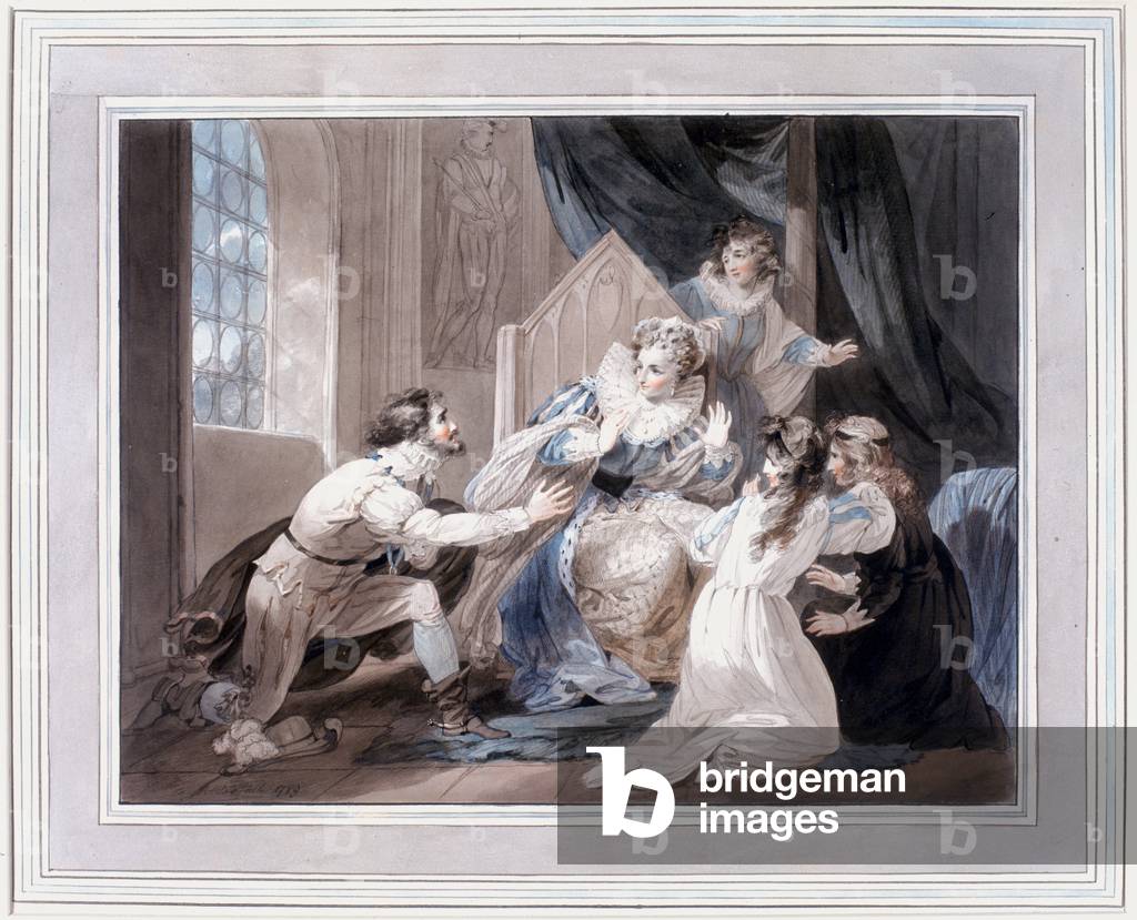 The Earle of Essex's Erstes Interview mit Königin Elizabeth nach seiner Rückkehr aus Irland (Tinte & w/c auf P