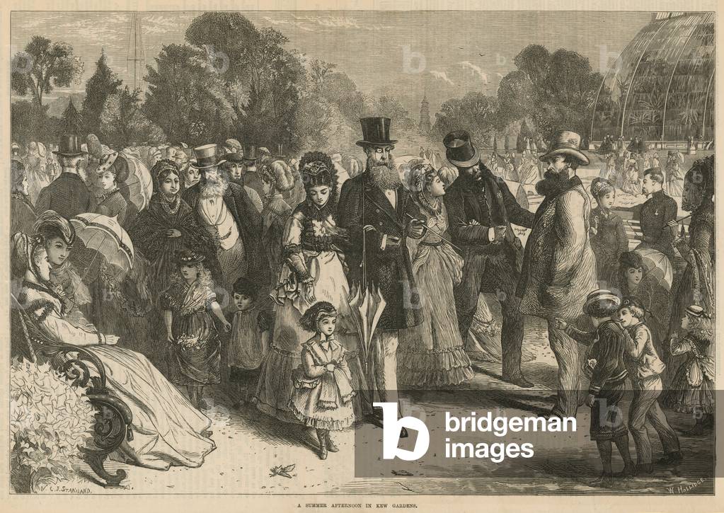 "Un pomeriggio d'estate a Kew Gardens" di Charles J. Staniland, b/w