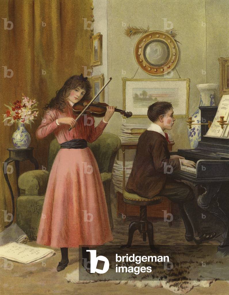 "Das Duett (Farbe litho)" von English School